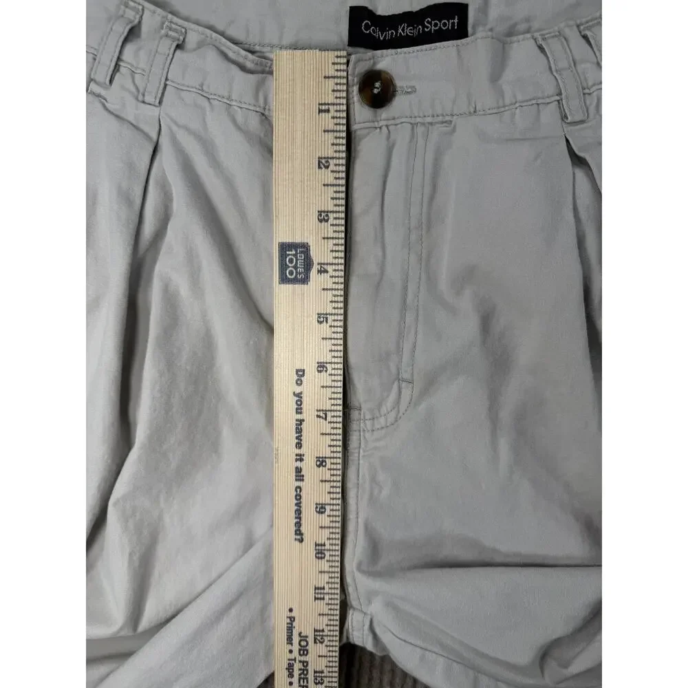 Vintage 90s Calvin Klein Sport Pleated Trousers Gray Pants Size 31
